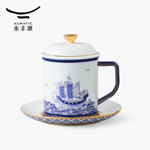 【6F】国瓷永丰源 四海升平三件套盖杯（海浪版） 商品图2