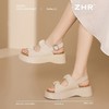 ZHR则则褶皱厚底凉鞋女2025夏季新款平底罗马凉鞋露趾沙滩凉鞋女 商品缩略图3
