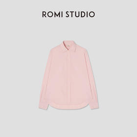 ROMI STUDIO“”纯棉复古砂洗粉经典款翻领衬衣RW24SSD0408