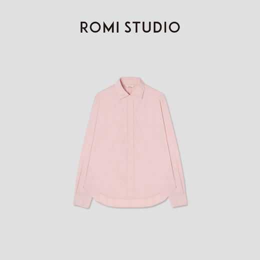 ROMI STUDIO“”纯棉复古砂洗粉经典款翻领衬衣RW24SSD0408 商品图0