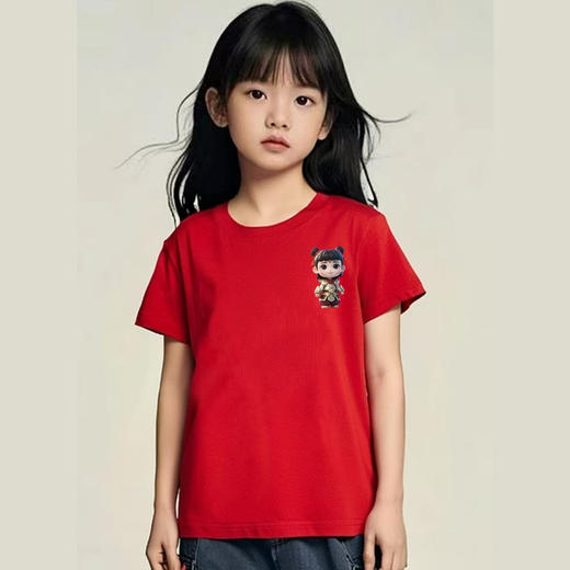 19.9清仓 【100%棉】男童女童 （侧标-哪吒）哪吒印花T短袖2025-喜出 商品图1