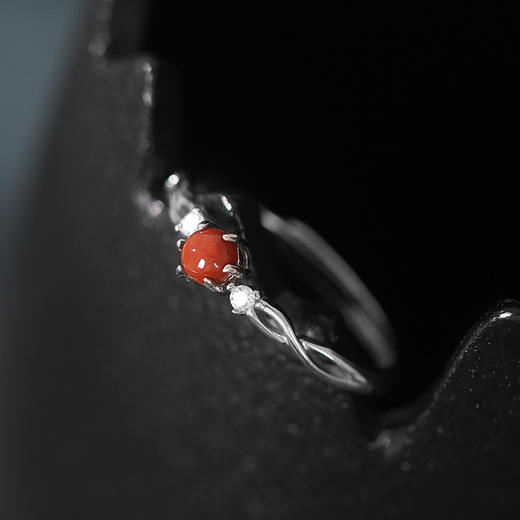 戒指 天然南红玛瑙锆钻 s925银 商品图0