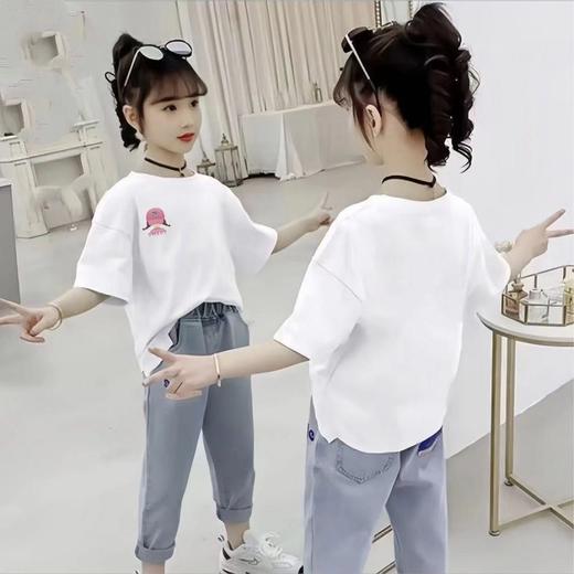 2件39.9元 【100%棉】男童女童 （侧标-粉色麻花辫女孩）印花T短袖2025-喜出 商品图2