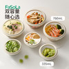 FaSoLa双色可折叠碗便携式硅胶碗微波炉加热便当收缩带盖圆形碗 商品缩略图5