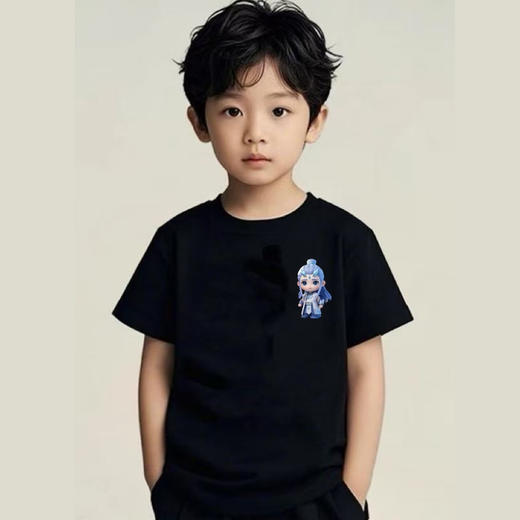 19.9清仓【100%棉】男童女童 （侧标-敖丙）哪吒印花T短袖2025-喜出 商品图6