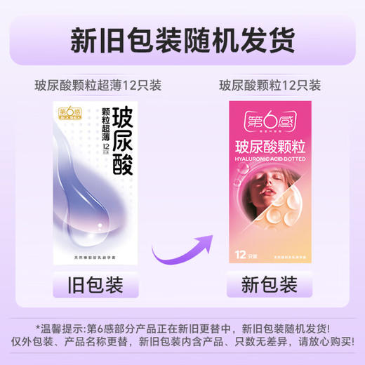 第六感 玻尿酸避孕套 颗粒超薄安全套  超润滑套套12只 男用女用成人 计生用品 商品图5