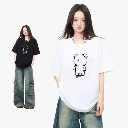 工厂直促价【100%棉】美-情侣（大白熊-大标）柯式印花短袖T恤-喜出 商品图0