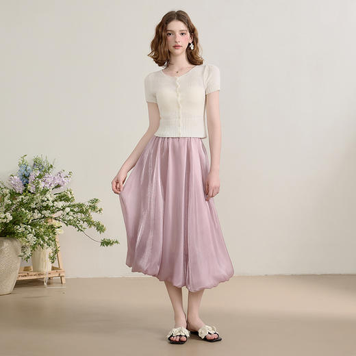 西遇蓬蓬花苞裙女春夏新款小个子miu系法式云朵高腰半身裙SS150273 商品图1