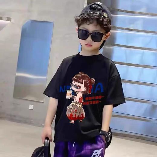 19.9清仓 【100%棉】男童女童 （大图-逍遥自在哪吒）哪吒印花T短袖2025-喜出 商品图9