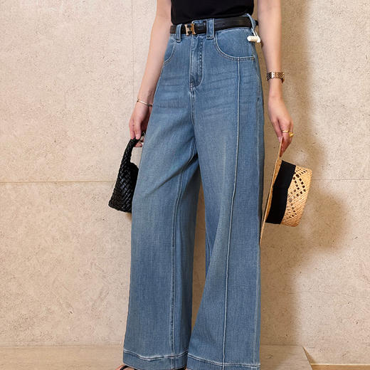 【预售7天】良木礼腰带阔腿牛仔裤（22103） 商品图4