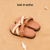 lost in echo2025年春夏新款度假风草编舒适薄底一脚蹬勃肯拖鞋 商品缩略图0