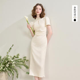 西遇新中式连衣裙女新款重工提花端庄大气收腰旗袍裙SS150101