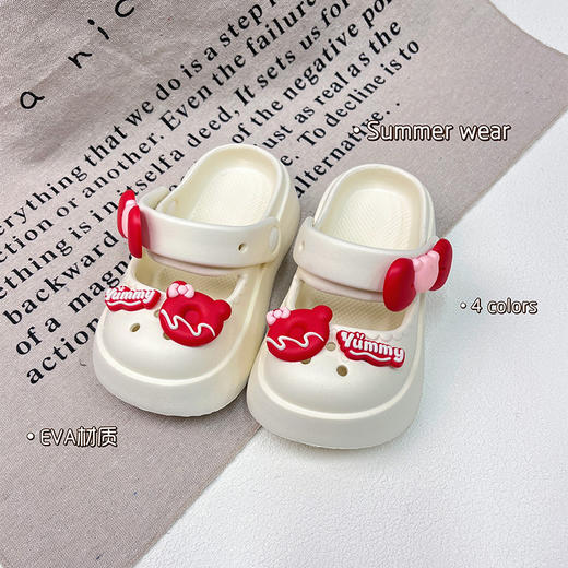 【洋气蝴蝶结设计，公主风十足！】女童蝴蝶结夏季拖鞋 新款洋气公主室内洗澡 儿童室内女宝包头洞洞鞋-QQ 商品图5