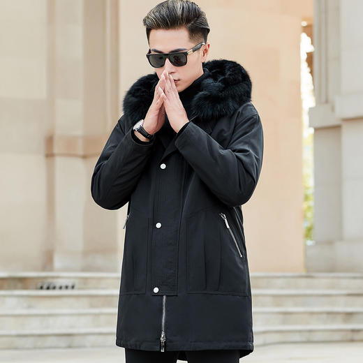 F19289940651150 富铤FORTEI冬季中长款男士外套派克服男皮衣/皮草 商品图0