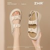 ZHR则则褶皱厚底凉鞋女2025夏季新款平底罗马凉鞋露趾沙滩凉鞋女 商品缩略图4