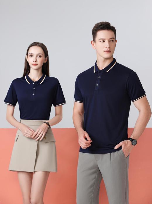 男女同款纯色冰爽商务间色翻领短袖polo衫2316/JS2588/2318 商品图0