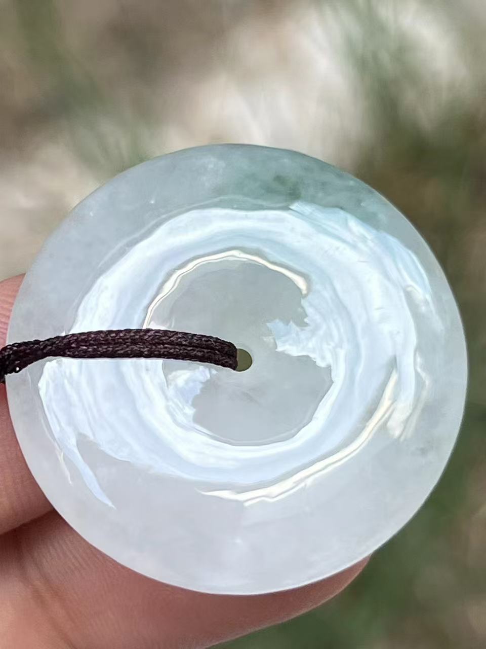 【云意轩】编号：8281  冰种飘兰花平安扣 天然翡翠 附证书