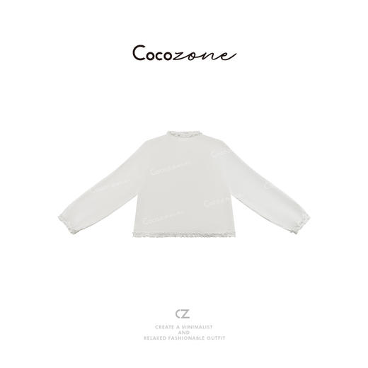 COCO ZONE 刘一一【100亚麻】春季木耳边V领绑带衬衫CD2A0752 商品图1