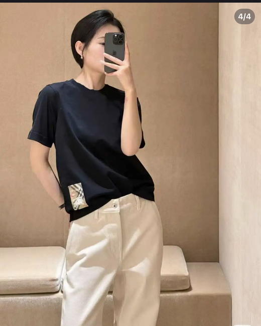 独家威海产，三色，Burberry 巴宝莉bbr  口袋100棉质短袖T恤 男女款    可以随意出入专柜的品质bur短袖 商品图1
