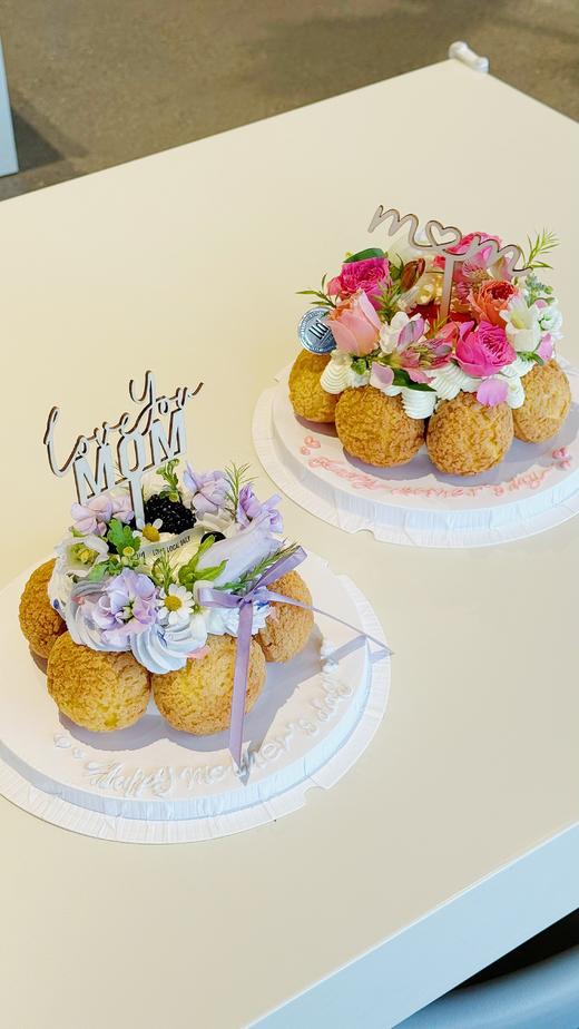 花环泡芙·巴斯克芝士蛋糕【可换生日插牌】 商品图0