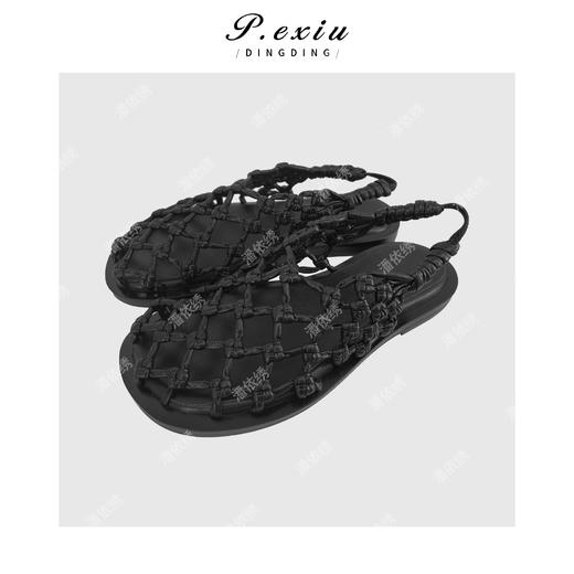 PanYiXiu/潘依绣度假感手工编织镂空包头罗马编织凉鞋 N2503 商品图1