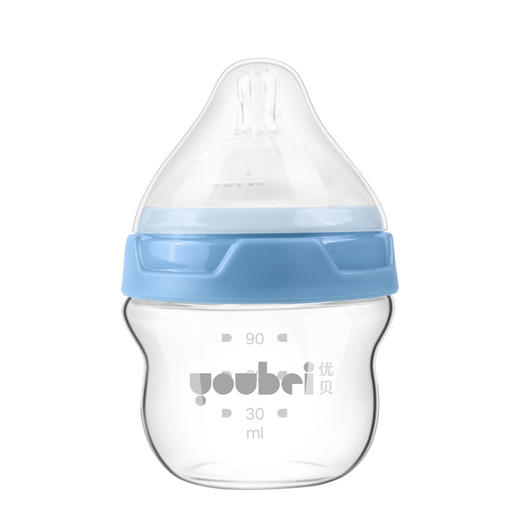 母婴用品-优贝youbei 90ml广口径高硼硅玻璃奶瓶新生婴儿奶瓶 商品图1