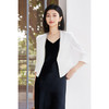 纯色醋酸短外套 米思阳2025夏季新款气质通勤链条拼接修身显瘦西装外套女1647 商品缩略图1
