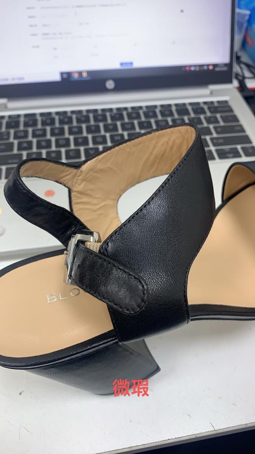 I1ABY463B1A01390  BLOCCO 5  【2018春夏新品】进口羊皮革一字带粗高跟女凉鞋 专柜同步上新【微瑕，已实拍图为准】 商品图6