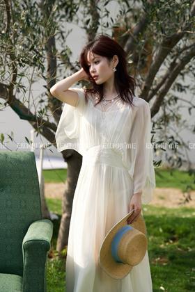 【门店同款】ENJOY夏季轻奢V领刺绣仙女裙 162347091