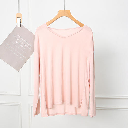 丁摩 100%桑蚕丝针织叠领开叉真丝上衣 商品图6