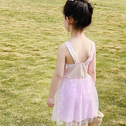 【洋气公主连体裙式，中小童女孩游泳衣！】2025夏季新款 儿童泳衣 女童韩版洋气公主连体裙式 中小童女孩游泳衣-QQ 商品图3
