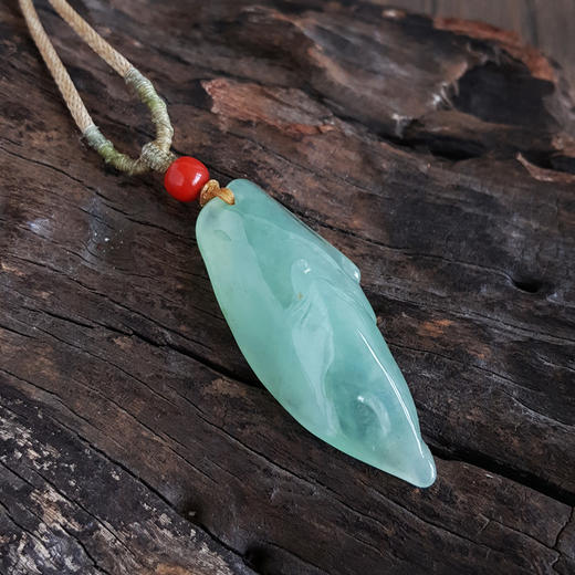 【天然正品】天然细腻冰种随形翡翠配玛瑙单珠吊坠项链030425AH73 现售价：2680 商品图3