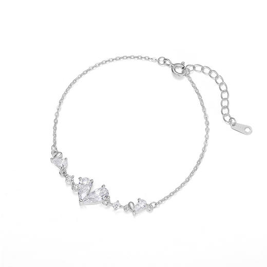 【奔赴挚爱】S999纯银锆石爱心手链【YXS-L1019】 商品图4