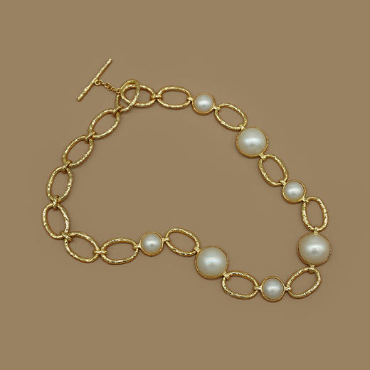 订购10周到｜Pach Pearl-Mabe-白色 马贝珍珠 镂空 颈链［瑞士设计师］ 商品图0