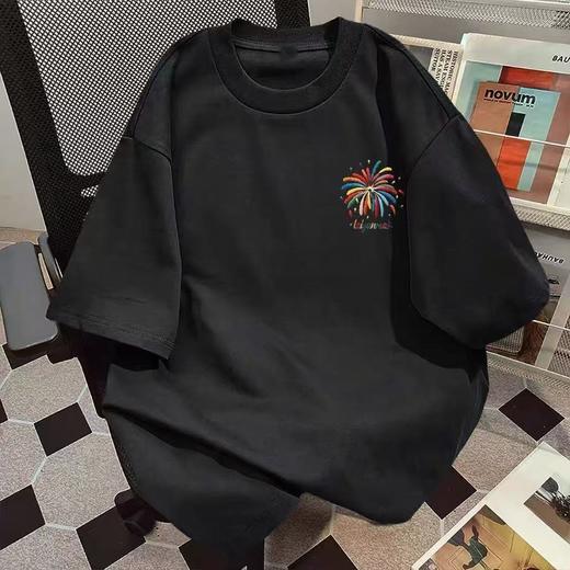 工厂直促价【100%棉】情侣（烟花-侧标）柯式印花短袖T恤-喜出 商品图8