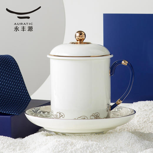 【6F】国瓷永丰源 海上明珠三件套盖杯（白金） 商品图0