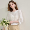 西遇法式宽松衬衣女夏季新款花边领口慵懒风白色衬衫上衣SS050442 商品缩略图3