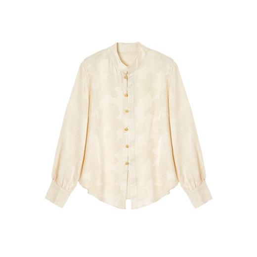 丁摩 真丝桑蚕丝衬衫女春夏长袖女式新中式高级感轻奢气质款上衣5ZF-25008 商品图4