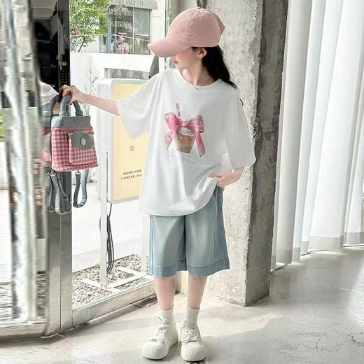 19.9清仓【100%棉】男童女童 （大图-蝴蝶结奶茶）印花T短袖2025-喜出 商品图3