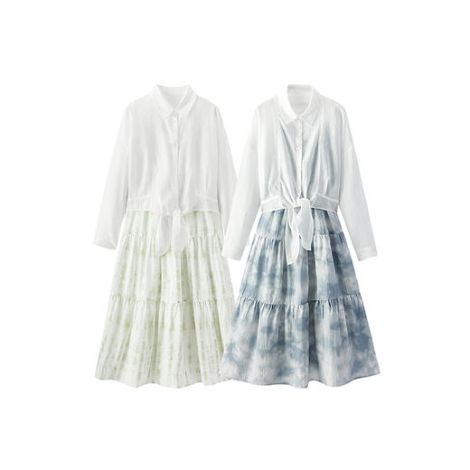 [商场同款]森马×蓝续联名款连衣裙女吊带裙衬衫2025夏新款两件套 商品图4