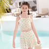 【水中行动无负担，快乐畅游~】儿童泳衣新款 女童中大童 可爱小清新 波点分体吊带裙式 少女度假泳装-QQ 商品缩略图2