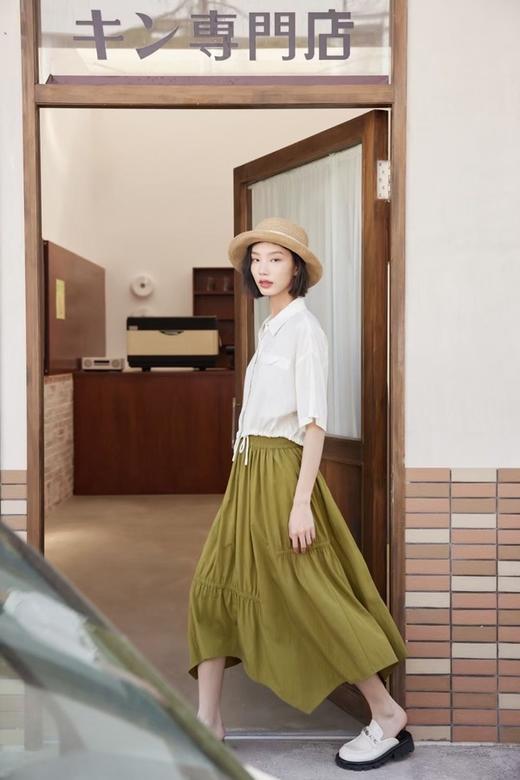 LNNNS 白色短款抽绳百搭衬衣 18335 商品图1