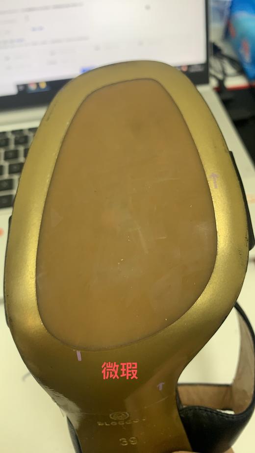 I1ABY463B1A01390  BLOCCO 5  【2018春夏新品】进口羊皮革一字带粗高跟女凉鞋 专柜同步上新【微瑕，已实拍图为准】 商品图5