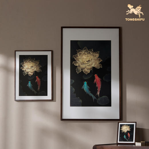 铜师傅 手工錾刻 铜雕画《福运锦鲤》客厅玄关沙发背景墙装饰画 商品图0