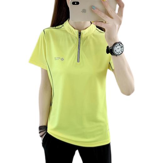 丁摩 立领速干衣短袖女弹力薄款透气快干衣跑步运动徒步户外登山半袖5ZF-2102 商品图4