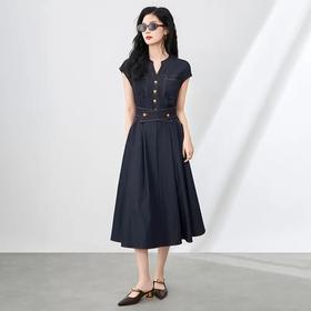 【高货wl】全新升级【铂金会员339/天猫459/差价120】(04953) 洛诗琳新款轻熟复古港风气质修身坎肩裙子冰丝棉牛仔裙