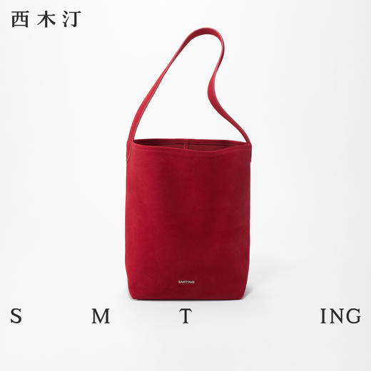 【种草好物馆专属】西木汀 留兰冰咖 磨砂牛皮手提水桶包女夏大容量单肩腋下包包 商品图1