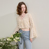 西遇法式v领衬衫女春夏新款设计感喇叭袖薄款镂空短款上衣SS150319 商品缩略图2