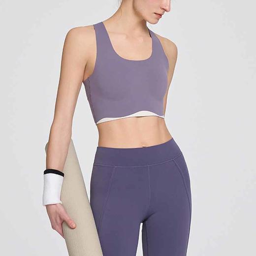 跃牌【周游世界系列】春夏新款瑜伽服女点胶波浪边撞色固定杯美背健身背心BR1597 商品图1