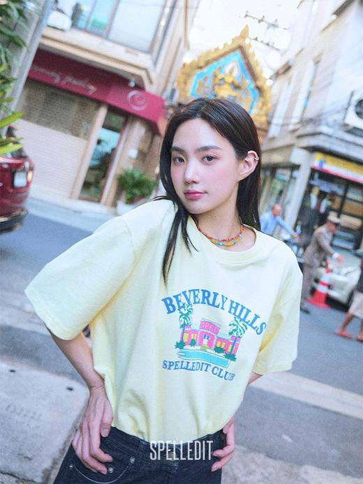 SPELLEDIT2025春季新款比弗利山庄T恤宽松休闲时尚印花短袖上衣女 商品图5